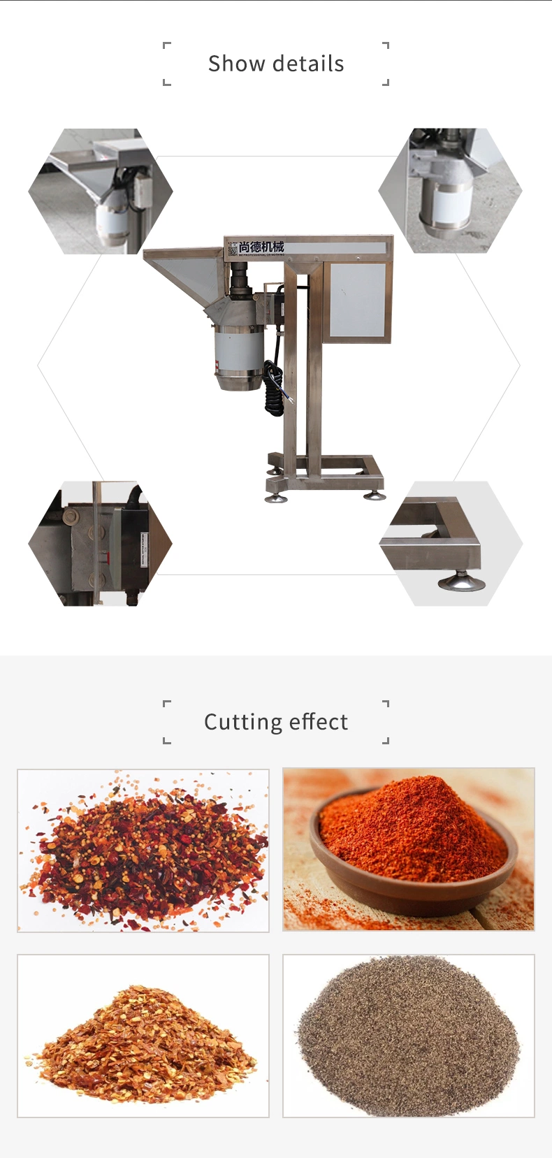 Garlic Ginger Pepper Sugar Milk Tea Raw Materials Grinding Chopping Machine