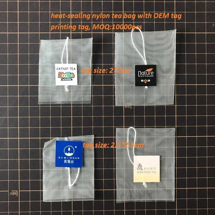 5.5*7cm Customized Triangle Corn Fiber Empty Tea Bag with Tag