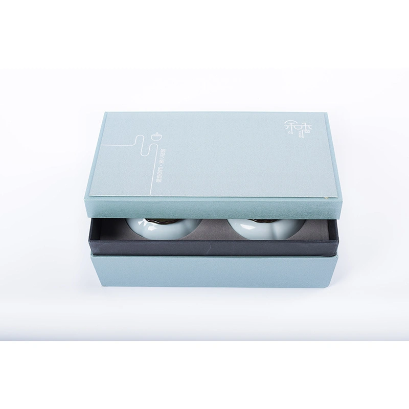 Gift Food Box Wholesale Luxury Tea Tin Candies Tin Gift Packaging Box Custom Light Blue Instant Coffee Gift Cardboard Packing Box Package
