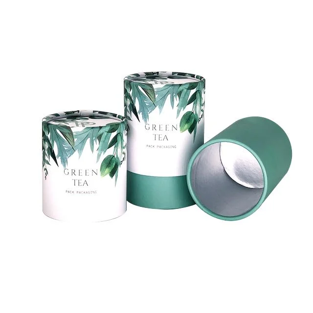 100% Biodegradable Food Grade Cardboard Cylinder Box Tea Paper Tube for Packaging