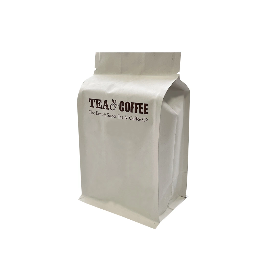 Wholesale Heat Sealable Aluminum Foil Plastic Quad Side Seal Tea Coffee Packaging Bag