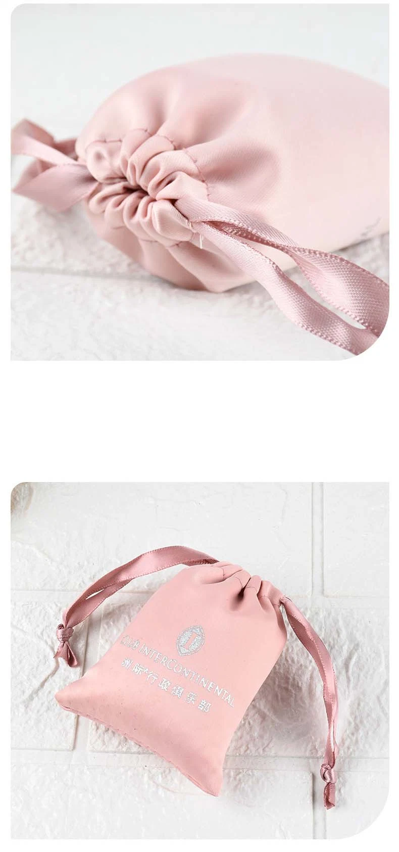 Light Pink Solid Color Blank Cotton Storage Bag Wholesale Release Bag Storage Bag Drawstring Tea Gift Bag