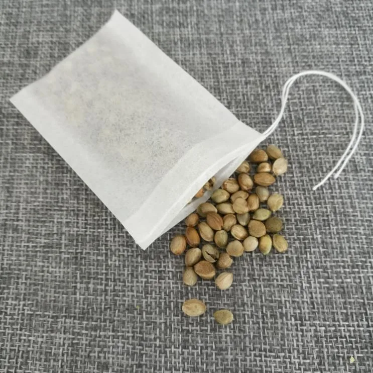 Customized 5*6cm Disposable Biodegradable Drawstring Empty Filter Paper Coffee Tea Bags