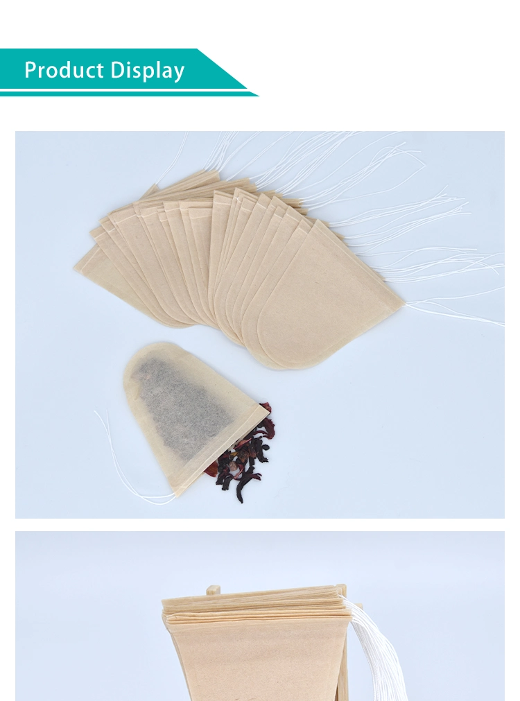 Creative U Shape Disposable Biodegradable Filter Paper Tea Bags, Made of Unbleached Manila Hemp Paper, Could Customize The Personal Tag and Size