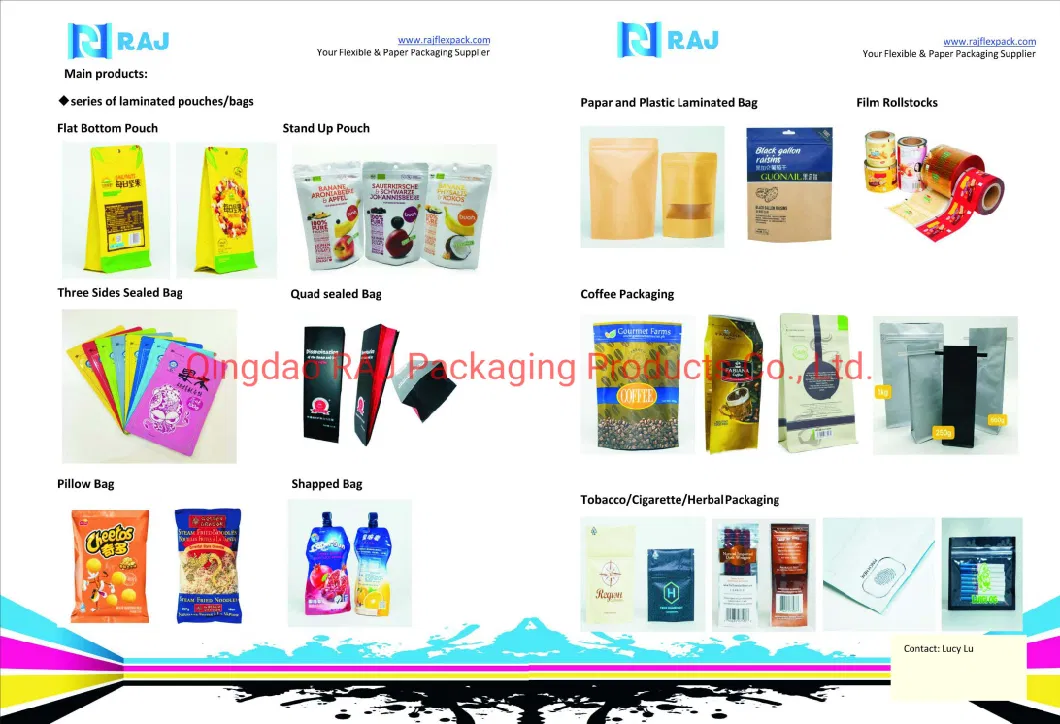 Food Grade Customized Stand up Empty Packaging Tea Pouch