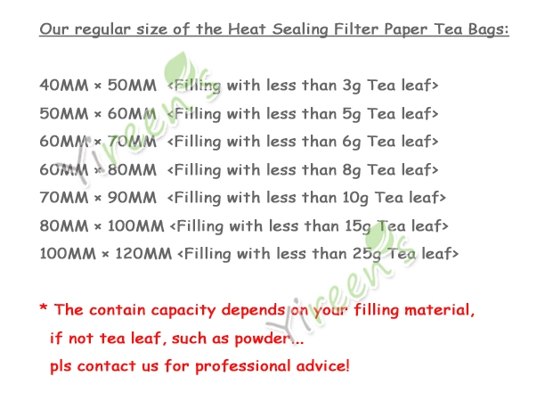 Disposable Heat Sealing Empty Filter Paper Tea Bags, with Strings, Customize Tag, for Containing Coffee Powder or Herbal Tea