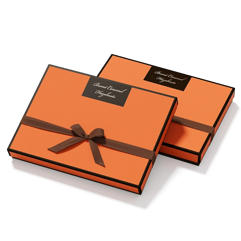 High Quality and Beautiful Chocolate Packaging Box with Decorative Stripes and Bows