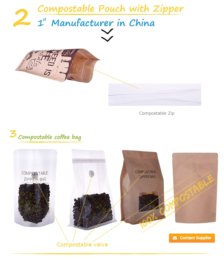 Coffee Bag with Valve and Zipper for Coffee Beans