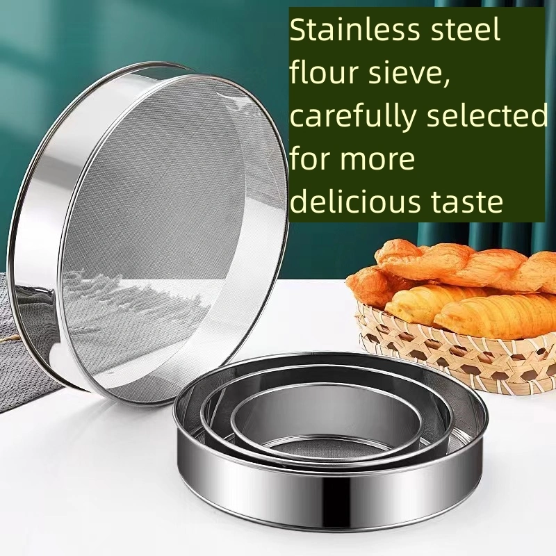 The Best Selling Stainless Steel Flour Sieve Comes in a Variety of Sizes to Make Your Baking More Perfect