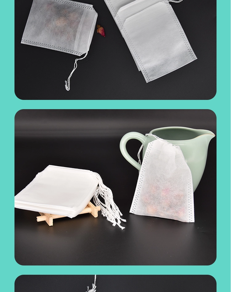 80 X 100mm Drawstring Disposable Non-Woven Infusers Tea Bags Single String