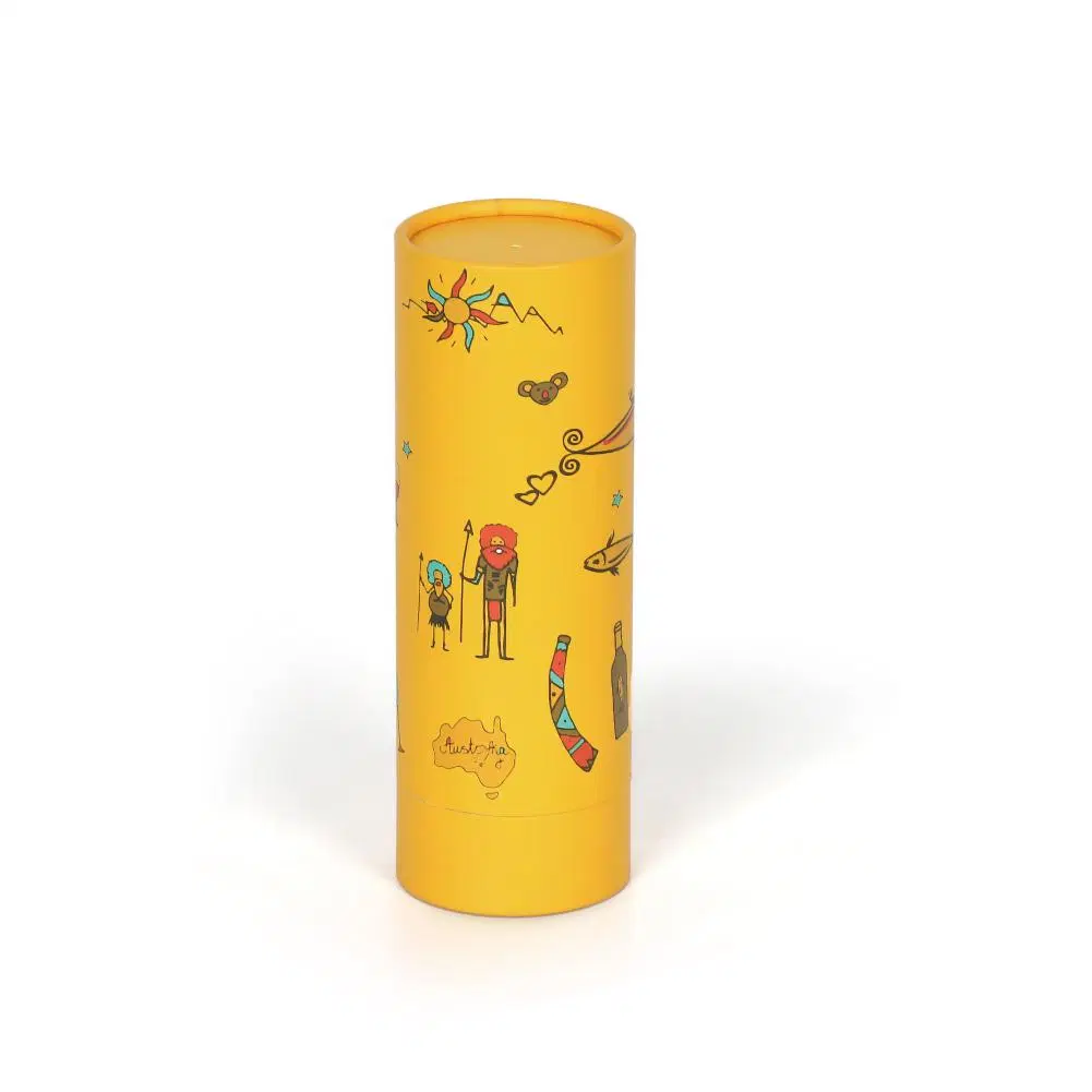 Custom Logo Push up Cylinder Round Food Kraft Grade Cardboard Paper Tube Packaging Box for Tea Coffee Lip Candle