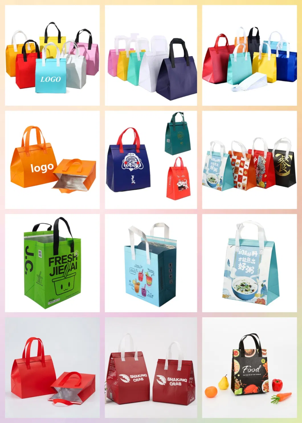 Custom Logo Milk Tea Takeaway Packaged Cake Disposable Aluminum Foil Insulated Takeaway Tote Bag