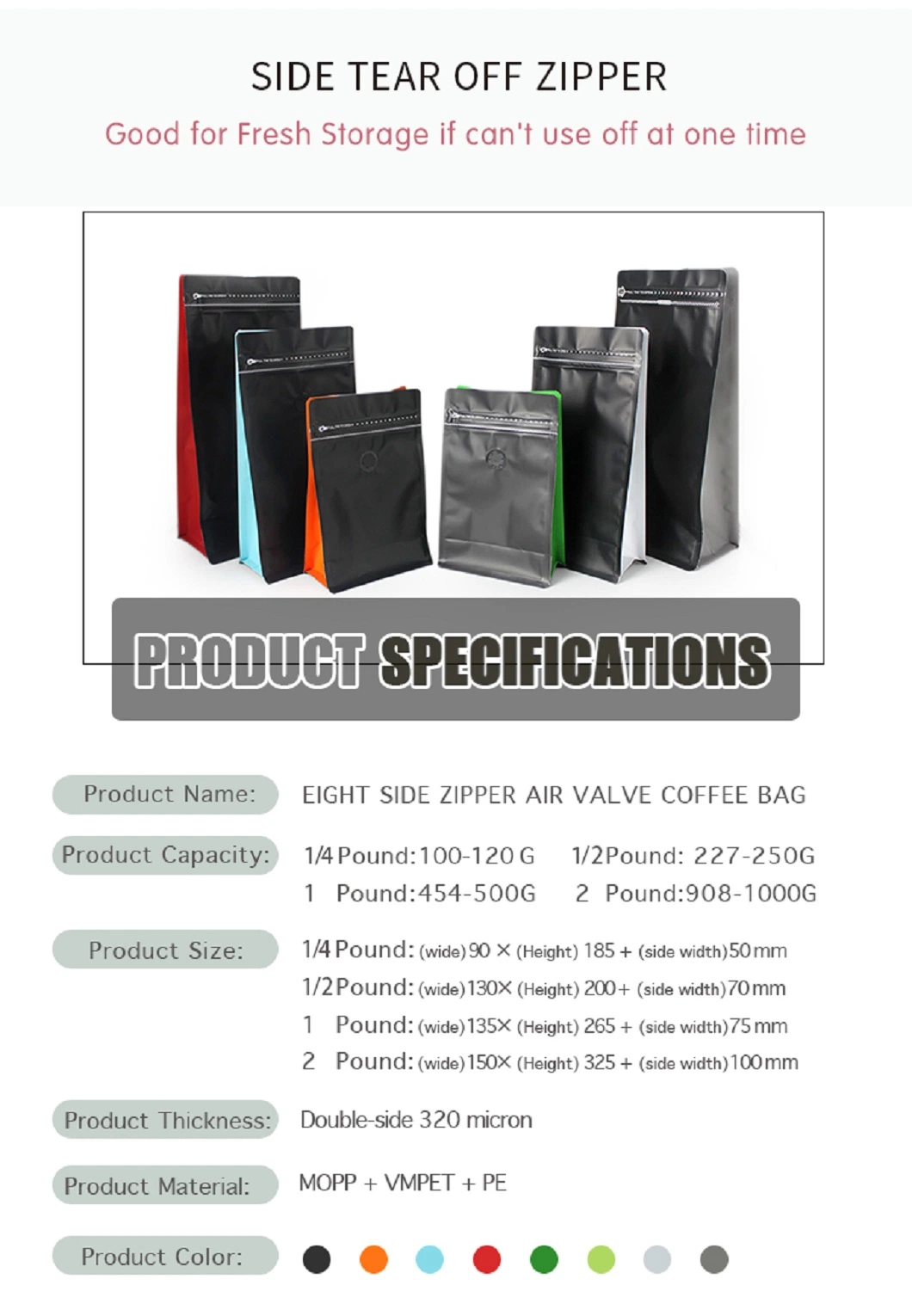 Wholesale Custom Printing Square Bottom 250g 500g 1kg Coffee Pouches Zip Top Aluminum Foil Flat Bottom Bags with Valve