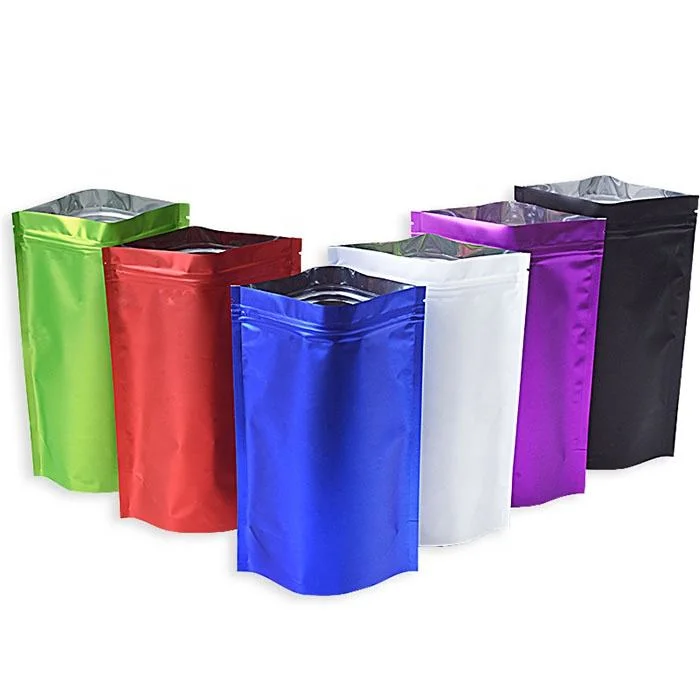 Free Custom Logo Laminated Plastic Matte Black Stand up Pouch Aluminum Foil Coffee Packaging Bag with Valve