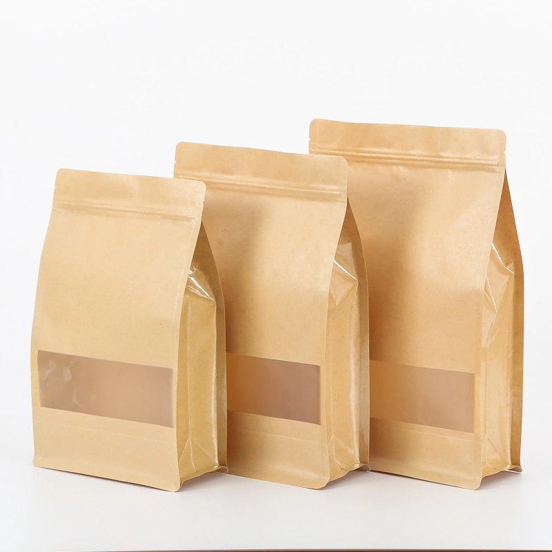 Wholesale Food Grade Standing up Heat Seal Printed Tea Custom Food Kraft Paper Bag