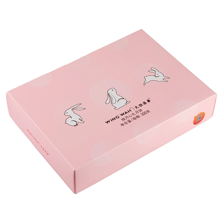 Firstsail Hot Sale Pink Luxury Lid and Base Paper Box Food Moon Cake Gift Packaging for Biscuits Cookies Chocolate Candy Sugar Tea Snack Bread