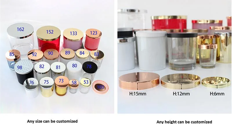 High Quality Electroplating Color 80mm Plastic Candle Lids for Glass Jar