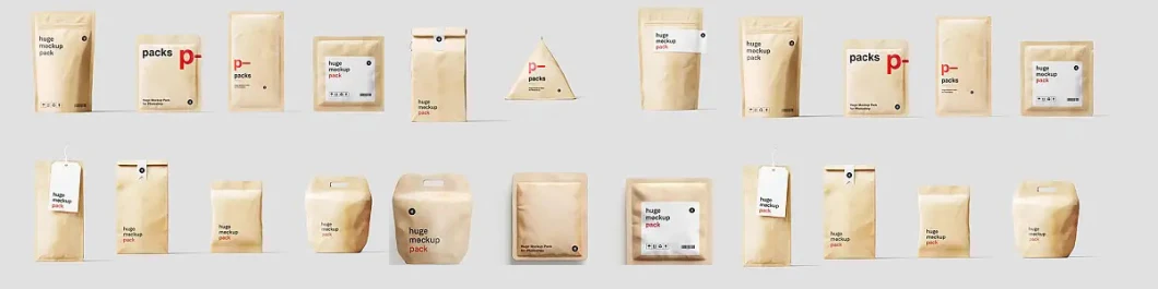 Custom Printed Kraft Compostable Empty Coffee Packaging Bags with Valve and Zipper for Coffee Bean