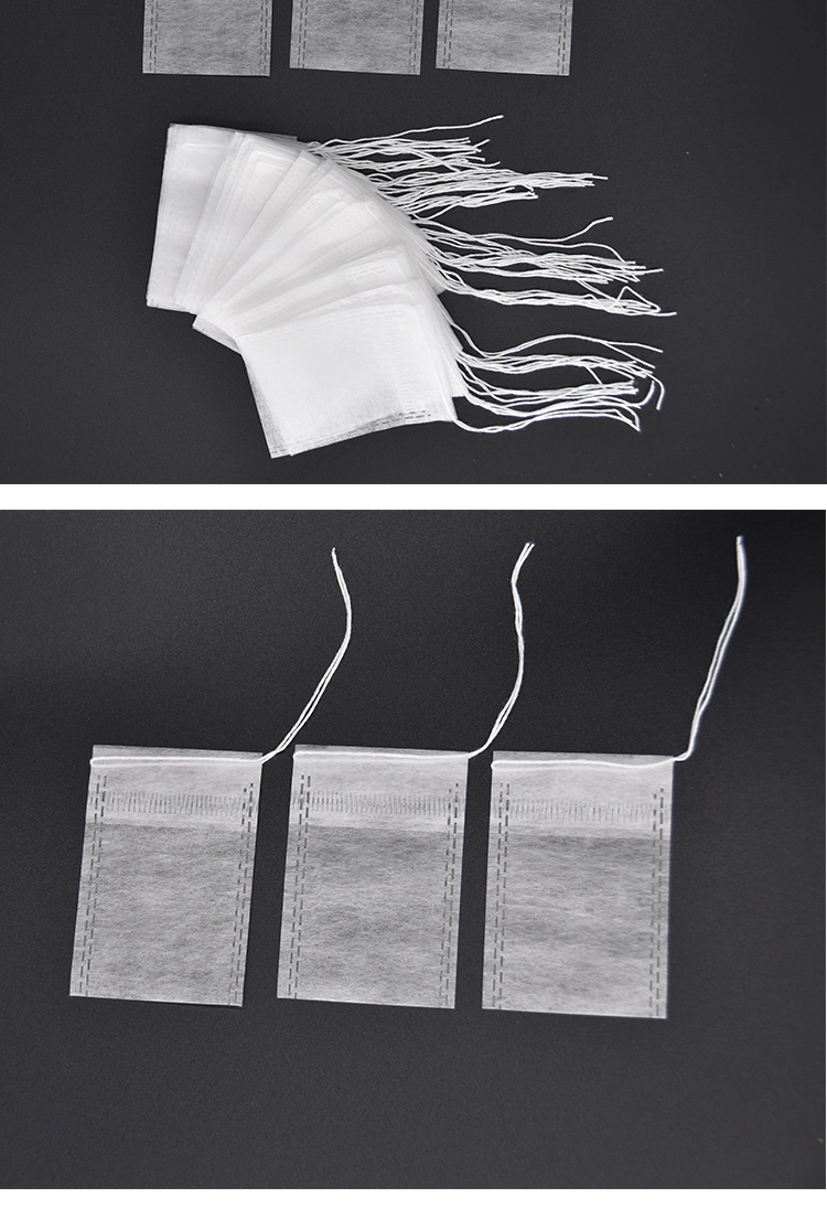 Compostable Ultrasonic PLA Non Woven Fabric Drawstrings Coffee Filter Tea Bags 100 X 120mm