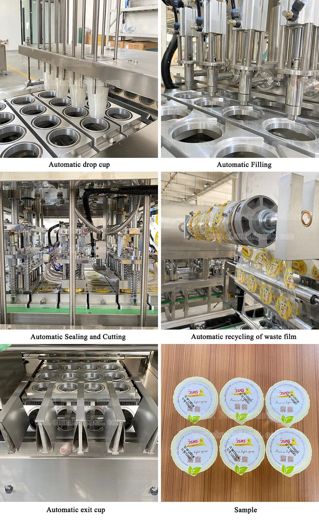 Piston Automatic Chunlai Edible Fruit Cup Filling Machine Bg60A-6c