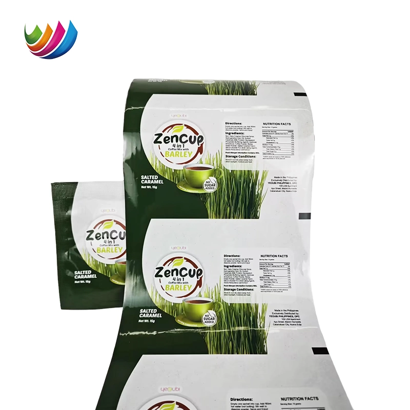 OEM Customized Printing Aluminum Foil Coffee Power Roll Film Food Bag