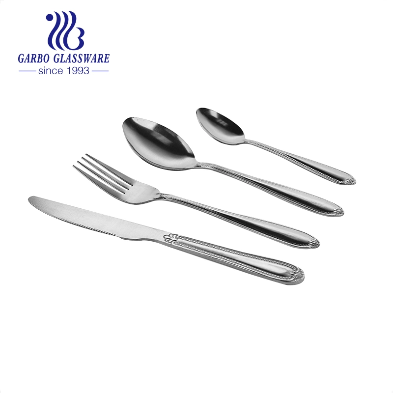 16 Pieces Stainless Steel Utensils Cutlery Set Dinner Flatware Food Flatware Ice Tea Spoons Fork Color Box Pack