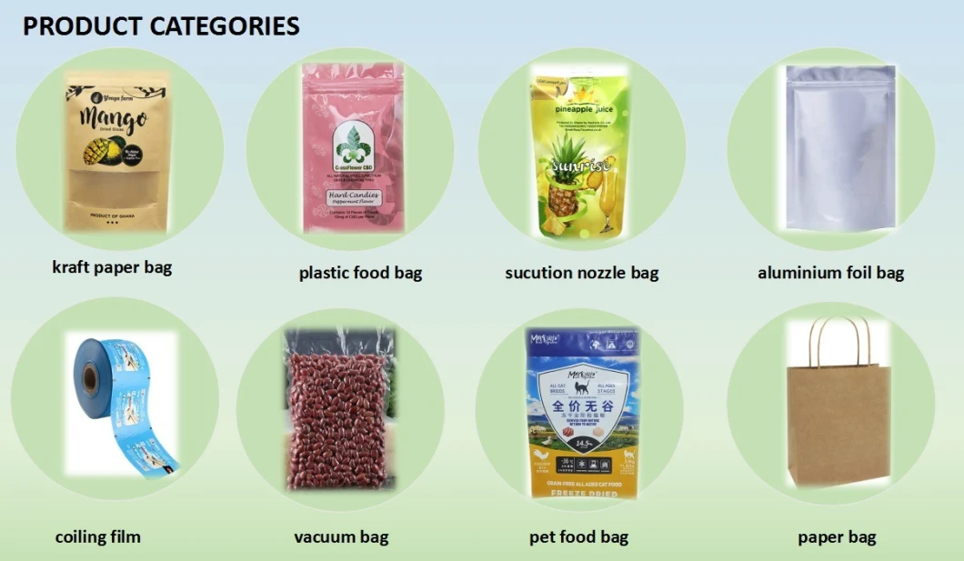 Fully Degradable Printing Plastic Kraft Paper Snacks Food Packaging Bag