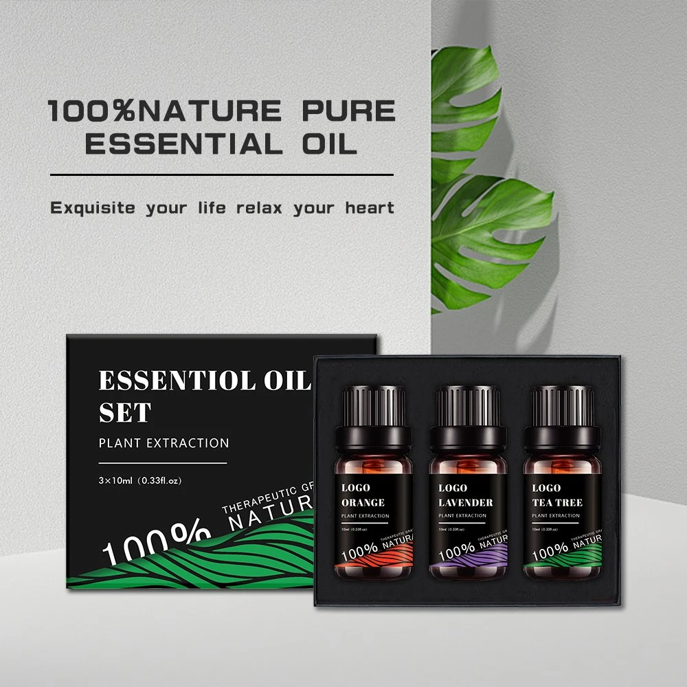 Hl- Organic Diffuser Oils Manufacturer, Top 3/10ml Lavender, Tea Tree, Sweet Orange Essential Oils Set for Aromatherapy 100% Pure &amp; Natural, Therapeutic-Grade