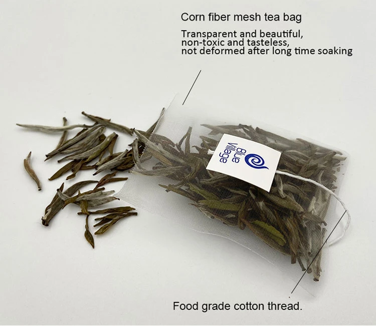 Heat Sealing Corn Fiber Tea Bags, PLA Biodegraded Tea Filters, Triangle Pyramid Filter Bags, Could Customize Tags