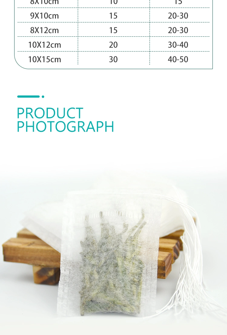 Biodegraded Corn Fiber Non-Woven Fabric Tea Filters 100 X 150mm Drawstrings Coffee Packing Bags