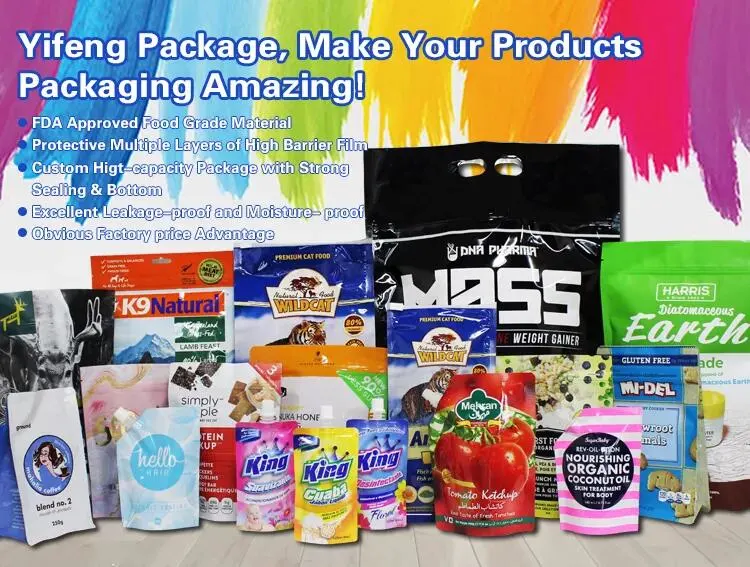 Heat Sealable Digital Printing Custom Logo Seasoning Stand up Ziplock Pouch Food Packaging Bag
