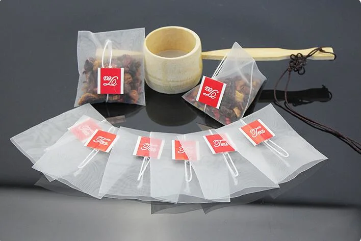 Biodegradable Corn Fiber PLA Material Mesh Filter Empty Pyramid Tea Bags