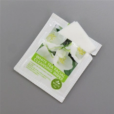 Individually Packaged White Tea Facial Cleansing Wet Wipes