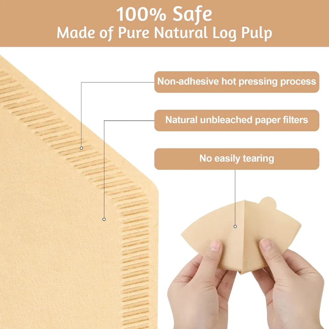 Best Selling Cone Coffee Filter Paper #3 (Natural Unbleached 100PCS) --Natural/Brown Color