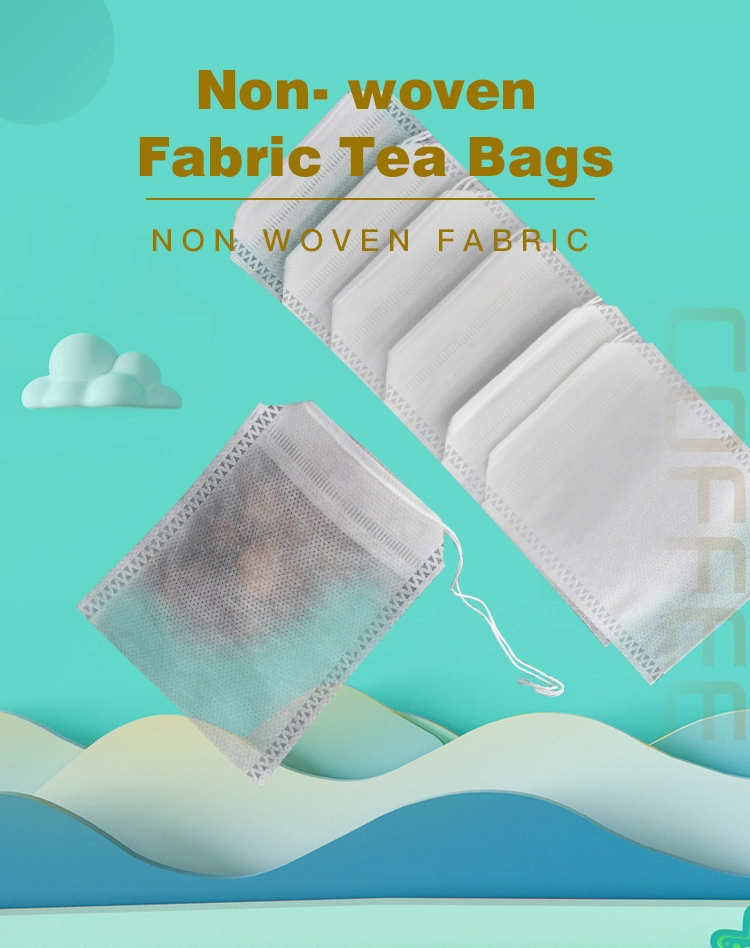 120 X 150mm Non-Woven Fabric Heal Seal Tea Bags with Drawstring