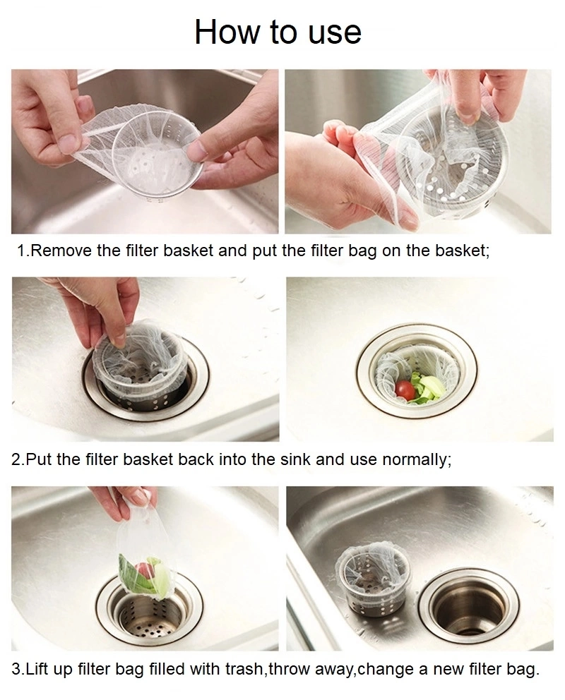 Drain Cover Net Sink Trash Water Filter Drainage Residue Filter Bag
