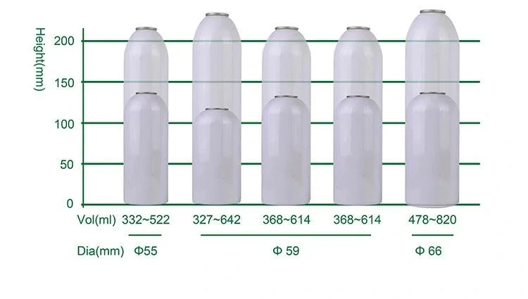 Empty Aluminum Aerosol Can with Bag on Valve and Special Nozzle Actuator Cap for Spray Oil