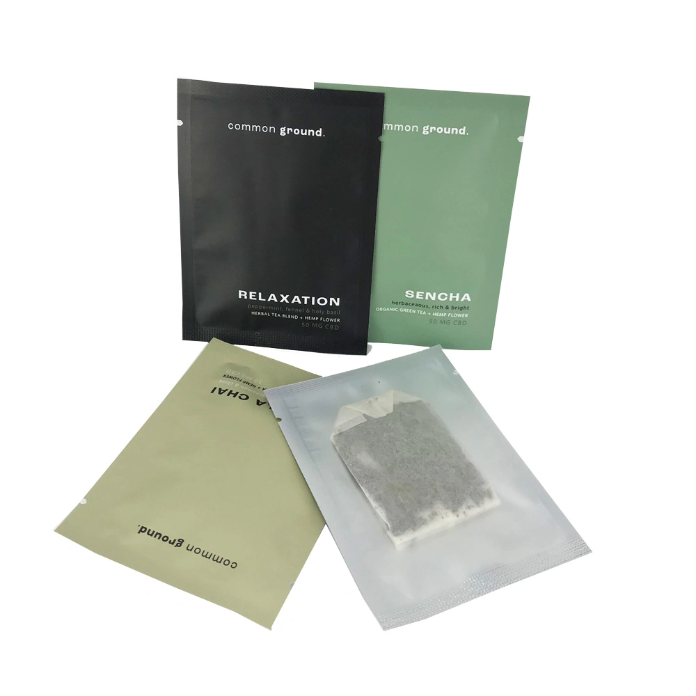 Digital Logo Printing 3 Side Seal Small Plastic Empty Tea Leaf Packaging Sachet