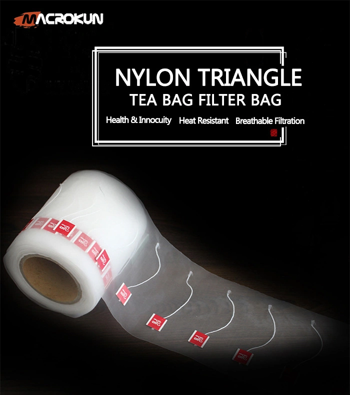 Top Quality Popular Empty Nylon Pyramid Tea Bag with String and Tag