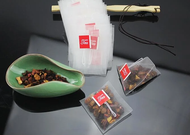 Biodegradable Corn Fiber PLA Material Mesh Filter Empty Pyramid Tea Bags