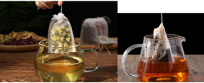 Wholesale Nylon Mesh Empty Tea Bag with String and Label