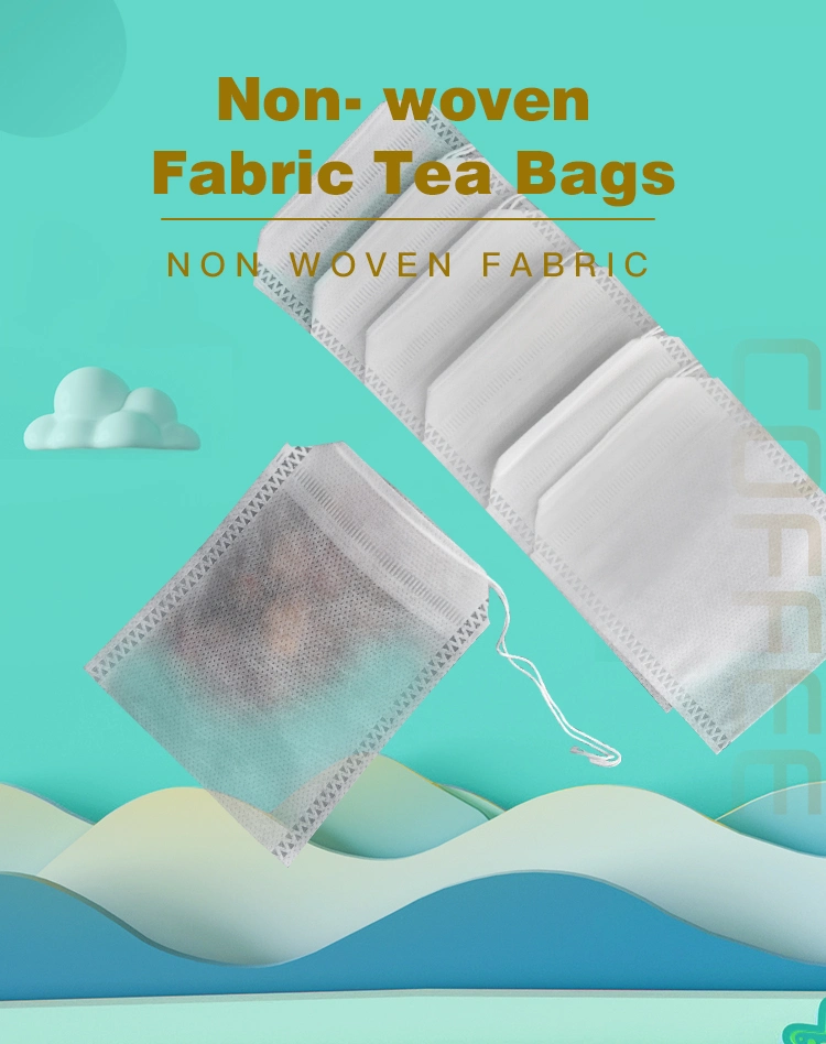 60 X 80mm Perfect Steeping Drawstrings Non-Woven Fabric Tea Bags