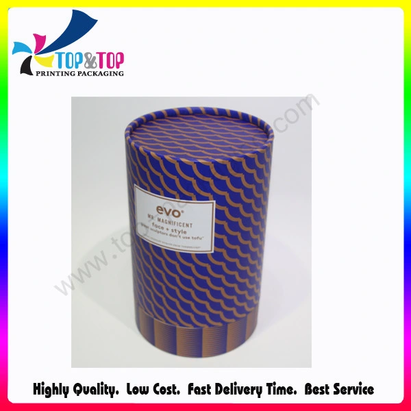 Custom Eco-Friendly Kraft Cylinder Round Paper Box Packaging for Coffee Cup/Tea/Bottles Packing