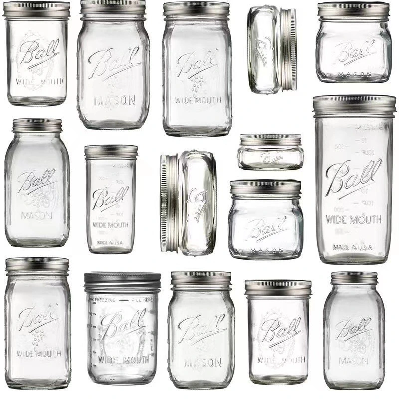 Wholesale Manufactured Regular Mouth Mason Jars, Split Type and Extra Single Lids Included, for Canning, DIY &amp; Candle