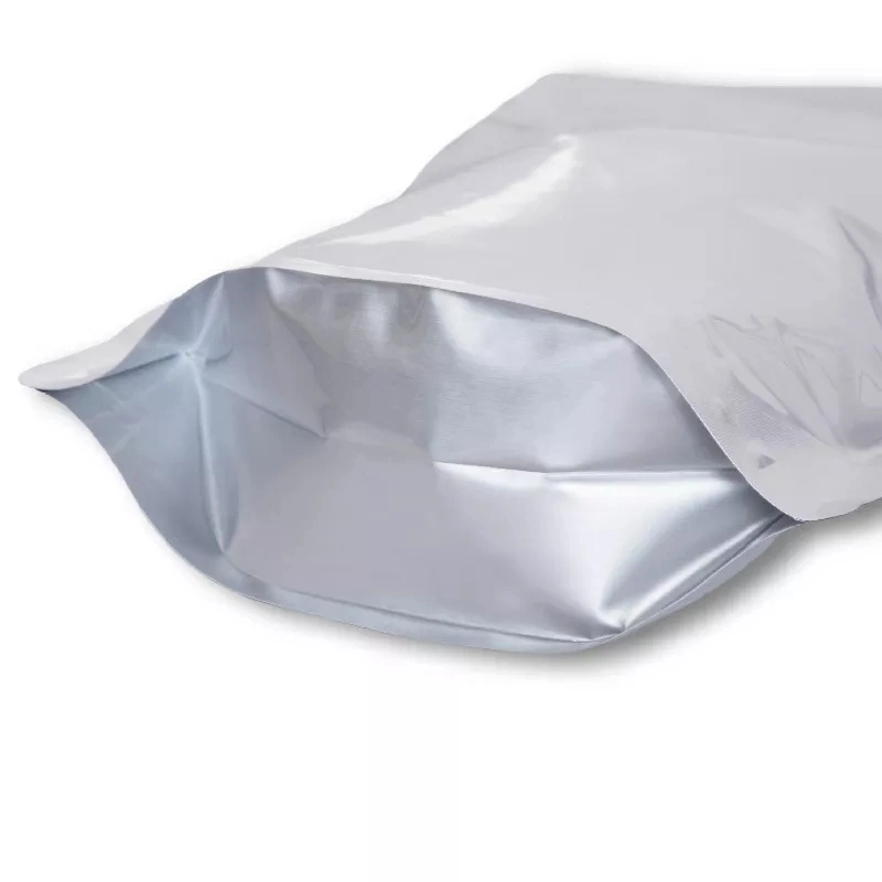 Silver Food Grade Vacuum Heat Three Side Sealable Aluminum Foil Bag Open Top Mylar Foil Packing Pouches Bulk Smell Proof Vacuum Bags