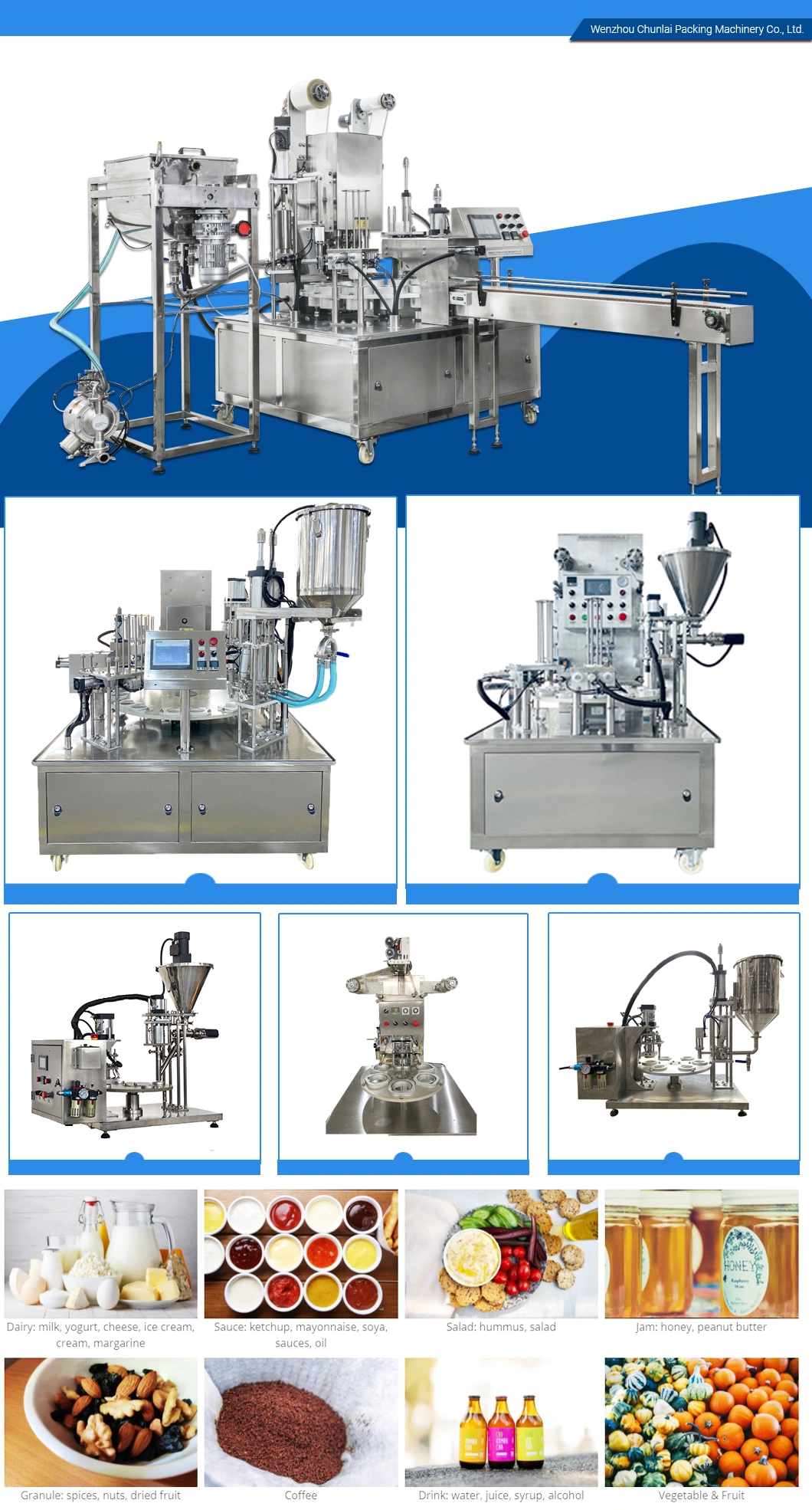 Piston Automatic Chunlai Edible Fruit Cup Filling Machine Bg60A-6c