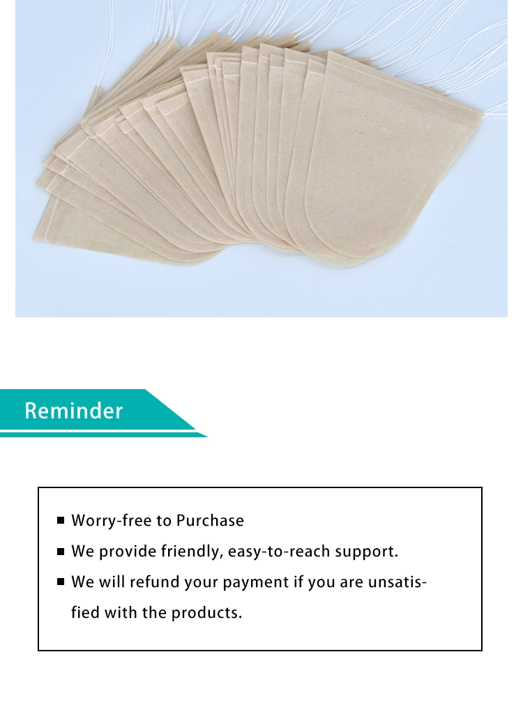 Creative U Shape Disposable Biodegradable Filter Paper Tea Bags, Made of Unbleached Manila Hemp Paper, Could Customize The Personal Tag and Size