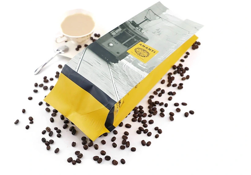 Matte Heat Sealing Empty Air Valve Aluminized Coffee Plastic Side Gusset Bag