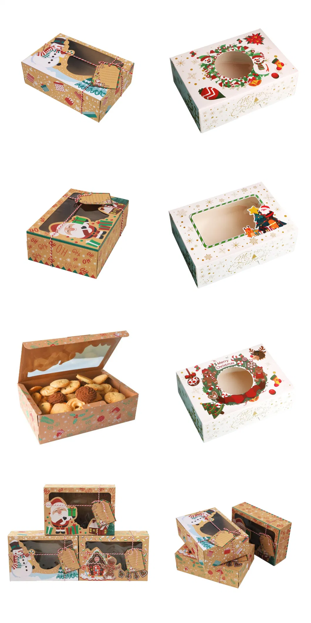 Custom Eco-Friendly Recyclable Biscuit Chocolate Gift Paper Boxes Holiday Christmas Party Gift Packaging