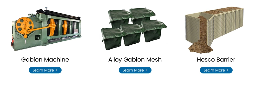 Gezhige 3.0-4.0mm Selvedge Wire Thickness Slope Protection Gabion Manufacturing 4.0*1.0*0.5 M Galvanized Stone Gabion Net China Green PP Geotechnical Bags